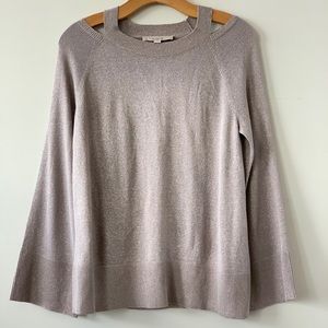 ANN TAYLOR GRAY SPARKLE SWEATER *HOLIDAY* XS NWT